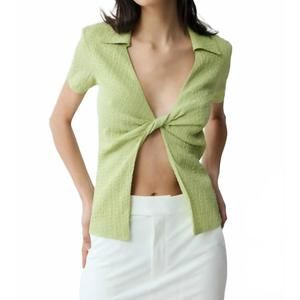 NEW THIRD FORM waffle twist shirt in mint